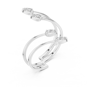 Anillos minimalistas de oro sólido de 14k con diamantes de corte redondo para mujer, ideales para regalo, compromiso, aniversario, boda. - Product Image 4