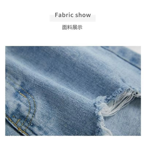 Shorts en jean pour femmes, décontractés, coupe ample, taille élastique, jambe large, grande taille, mode féminine - Product Image 6