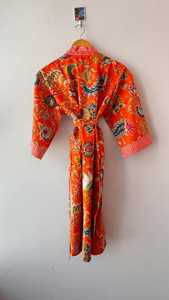 Kimono de algodón estampado hecho a mano para mujer, túnica larga, chaqueta de verano, kimono para el hogar - Product Image 3