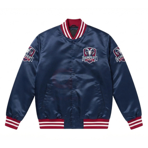 Blouson Bomber Varsity Unisexe Rose Satiné 100% Personnalisé OEM, Dernière Collection, Coupe-Vent Printemps Grande Taille Imperméable avec Broderie Sportive - Product Image 3