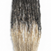 Extensions per Capelli Sintetici Ombre Premium all'Ingrosso, Treccia all'Uncinetto Grigio-Biondo, Dreadlock Sintetici a Doppia Estremità per Donna