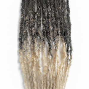 Extensions de cheveux synthétiques tressées au crochet Ombré de qualité supérieure, gris à blond, double extrémité, pour femmes - Product Image 4