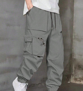 Custom Logo Loose Practical Cargo <b>Jeans</b> Men Multi Pockets Contrast Stitch Flare <b>Jeans</b> Men Denim Cargo Pants - Product Image 4