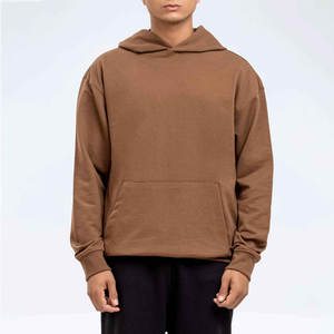 Sweat à capuche marron d'hiver personnalisé pour homme |   Pull en coton surdimensionné de qualité supérieure avec broderie 3D |   Vêtements de sport streetwear - Product Image 1