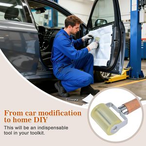 Rodillo para Aislamiento Acústico Automotriz de Goma PU con Mango de Madera, Protector Térmico para Instalación de Alfombrillas de Audio para Coche, Panel Insonorizante - Product Image 2