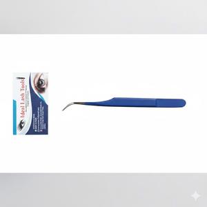 Pinces à épiler professionnelles bleu roi à pointe en fibre pour extensions de cils, microfibres pointues, avec marque privée - Product Image 4