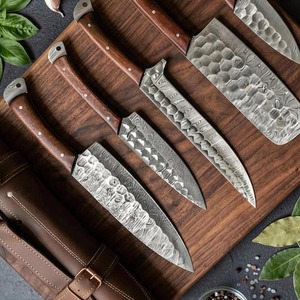 Ensemble de couteaux de chef en acier damas forgé à la main avec manche en bois, 8-9,9 pouces, style japonais - Product Image 3
