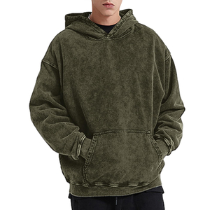 Nueva Sudadera con Capucha de Moda Urbana para Hombre, Cómoda, Transpirable, con Lavado Ácido, Diseño de Logotipo Personalizado, Sudadera con Capucha con Lavado Ácido para Hombre - Product Image 3