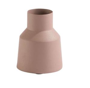 Vase en métal texturé en pierre de grès rose mat |   Petite bouteille décorative à fleurs | Centre de table en métal pour la décoration d'hôtels et de bureaux - Product Image 1