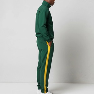 Traje Deportivo Verde para Hombre, de Color Sólido, Transpirable, de Poliéster, para Otoño, con Bolsillos Laterales y Cierre de Cremallera - Product Image 2