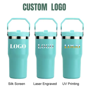 Vaso Térmico de Acero Inoxidable de 30 Oz con Logotipo Personalizado, Asa y Pajita Abatible, Color Personalizado, Estilo Americano, Regalo para el Regreso a Clases - Product Image 5