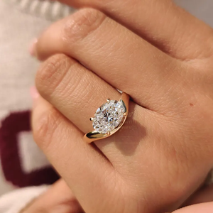 Luxury Oval Cut Moissanite <b>Diamond</b> <b>Ring</b> for Women 925 Sterling Silver Gold Plated Engagement Wedding <b>Ring</b> Jewelry Gift - Product Image 3
