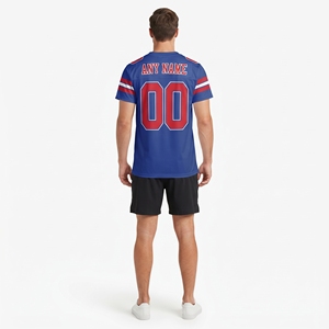 Camiseta de Fútbol Americano Personalizada para Hombre, Manga Corta, Transpirable, Ropa Deportiva de Equipo, 100% Poliéster, Todas las Temporadas, OEM ODM, Sin Costuras - Product Image 2