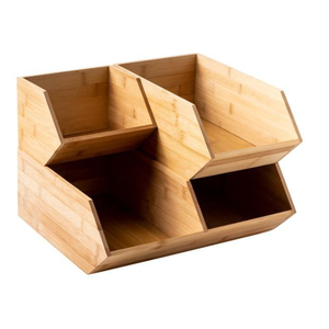 Wood Kitchen <b>Storage</b> <b>Basket</b> With Open Front Wood Organizer <b>Basket</b> For Pantry Coffee Station And Home Office Organization - Product Image 5