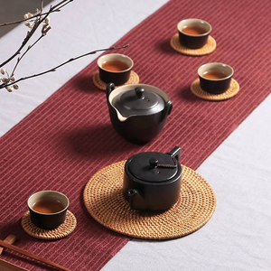 Sous-verres et dessous de plat en rotin BOHO, dessous de verre en rotin artisanaux pour boissons, haute qualité - Product Image 1