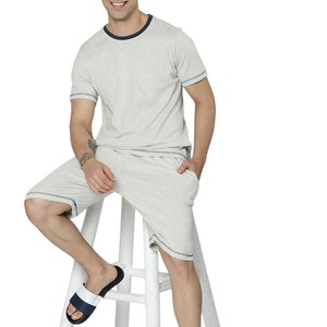 Conjunto de Dos Piezas para Hombre 2026, Color Gris Claro, Camiseta de Manga Corta y Pantalones Cortos, Ropa Casual o de Dormir de Algodón Suave, Secado Rápido - Product Image 4