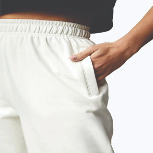 กางเกงจ็อกเกอร์ทรงหลวม สีขาว ผ้าคอตตอน 60% โพลีเอสเตอร์ 40% ขอบเอวยางยืด ทรงลำลองสำหรับผู้หญิง - Product Image 5