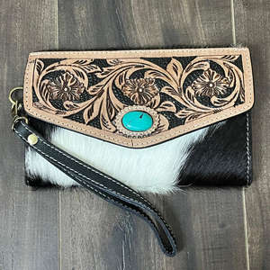 Nouvelle vente en gros d'usine, nouveau portefeuille de luxe à la mode avec porte-cartes RFID long, porte-cartes à poignet, portefeuille en cuir de vachette travaillé à la main - Product Image 4