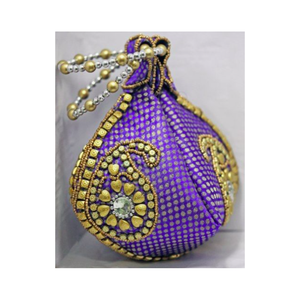 Elegante Bolso Potli Verde Hecho a Mano con Cuentas, Correa de Anillo y Forro de Satén, Ligero, Ideal para Fiestas Nocturnas - Product Image 2