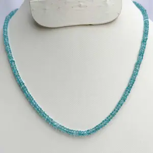 珠宝制作AAA品质正品天蓝色磷灰石串珠项链刻面龙德尔宝石串珠来自印度供应商