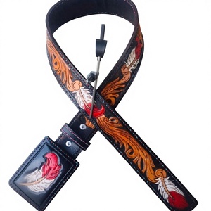 Cinturón Unisex de Cuero Genuino de Vaca Estilo Americano con Hebilla de Cobre Ecológica, Venta al por Mayor para Fabricantes - Product Image 1
