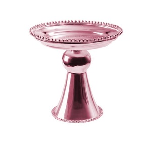 Support à gâteau en métal de qualité supérieure avec bord lisse pour service de traiteur, centre de table pour desserts et pâtisseries, bol à fruits - Product Image 1