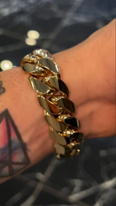 Pulsera de Aleación Plateada Estilo Hiphop para Hombre, Diseño Vintage Cubano con Diamantes, Cadena Gruesa, Joyería de Fiesta - Product Image 2