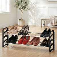 Meuble à chaussures moderne extensible en métal, 1 niveau, autoportant, gain de place, organisateur de rangement pour salon