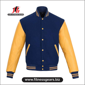 เสื้อแจ็คเก็ตวาร์ซิตี้แบบสั่งทำสำหรับผู้ชาย JUST FITNESS GEARS รุ่นรักษ์โลก สีแดงดำ ปักลายด้านหน้า สวมใส่สบายๆ ในฤดูหนาว ผลิตจากโพลีเอสเตอร์/ผ้าฝ้าย - Product Image 1
