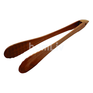 Mitsu Natural Teak Wood <b>Tongs</b> Sustainable Food Safe No Paint and Varnish Halal Customized Kitchen - Product Image 1