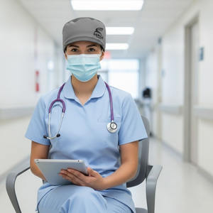 Chapeaux de travail en coton pour femmes, absorbants, avec section élastique, pour toilettage d'animaux, soins infirmiers, chapeaux de laboratoire à imprimé floral, vente en gros - Product Image 6