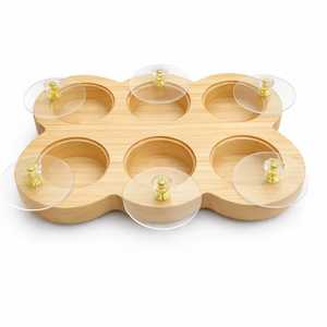 Wooden Handcrafted Food Safe Spice <b>Box</b> <b>Masala</b> Dabba Acrylic Lid with 6 Round Compartments Rectangular Pine Wood Spice <b>Box</b> Set - Product Image 2