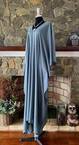 ชุดเดรสคาฟทันผ้าเรยอนย้อมสีเทาอมฟ้า ไซส์พลัส คอวี ทรงแม็กซี่ สวมใส่สบาย สไตล์โบโฮ สำหรับผู้หญิง - Product Image 2