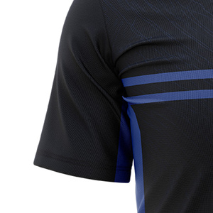 Camiseta de Fútbol Unisex con Bloques de Color Negro y Azul, Estampada, Manga Corta, Cuello Redondo, Absorbe la Humedad, 100% Poliéster, Corte Regular - Product Image 5
