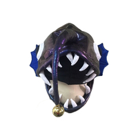 Gorro de Fiesta con Forma de Tiburón, Diseño 3D con Dientes, para Halloween, Cosplay, Deportes, Casual, Poliéster/Algodón, Servicio OEM/ODM, Juego de 2 Piezas