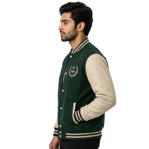 Chaqueta Varsity para Hombre, Tela de Lona, Estilo Urbano, Secado Rápido, Cierre de un Solo Botón, Diseño Personalizable, Alta Calidad - Product Image 5