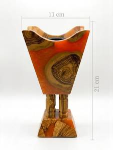 FAIZA CRAFT FC-7349 Quemador de Incienso Ecológico Hecho a Mano de Madera de Sándalo y Acacia con Resina, 100% Natural, Duradero y Aromático para el Hogar - Product Image 2
