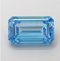 Diamant de laboratoire CVD 739510885 ROYAL GEMS, certifié IGI, 4,51 carats, taille émeraude, couleur bleu vif fantaisie, clarté VS2, pour bijoux