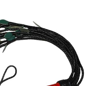 Fouet en cuir de vachette véritable avec cordes fines pour jeux de stimulation - Product Image 5