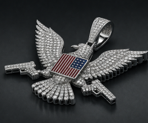 Colgante de águila Hip Hop personalizado, con incrustaciones de moissanita, chapado en oro sobre plata 925, collar de rapero, amuleto Party Empire - Product Image 3