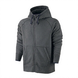 Manufacturer OEM High Quality Men's Vintage Hoodie Custom Logo Two-<b>way</b> Zip <b>up</b> Street Wear Men's Sweatshirt Hoodies - Product Image 6