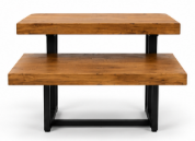 Table basse en bois TACASA avec structure métallique, style japonais moderne, étagère de rangement, meubles de salon - Product Image 6