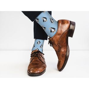 Calzini casual da uomo con animali esotici, calzini dal design a forma di pinguino - Product Image 2