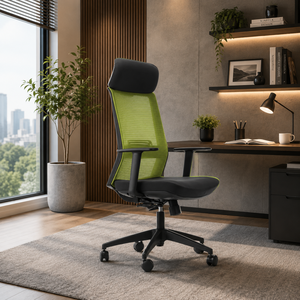 Executive Office High-Back Lift Chair Modern Design Swivel Rolling Seat Plastic Frame with Ergonomic Back Support <b>Power</b> Lift - Product Image 1