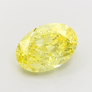 Diamant de laboratoire ovale jaune intense et vibrant, certifié CVD, pour des chefs-d'œuvre de joaillerie haut de gamme - Product Image 1