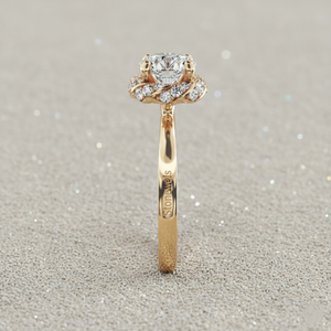 แหวนหมั้นเพชรแบบรัศมีวงบิดชุบเคลือบสีโรสโกลด์คลาสสิก - Product Image 2