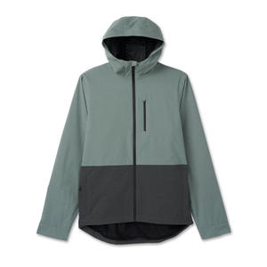 เสื้อแจ็คเก็ตกันฝนผู้ชายสไตล์ใหม่ น้ำหนักเบา ระบายอากาศได้ดี มีฮู้ด พร้อมโลโก้ด้านหน้า บริการ OEM - Product Image 1