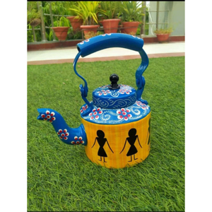 Nouvelle théière décorative artisanale écologique, best-seller, aux motifs floraux vibrants et aux motifs indiens traditionnels pour Diwali et les mariages - Product Image 3