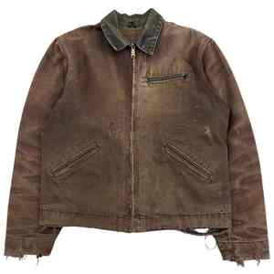 Veste en toile vintage délavée pour homme, style streetwear personnalisé, fermeture éclair, veste de travail en toile épaisse, vestes en jean pour homme - Product Image 1