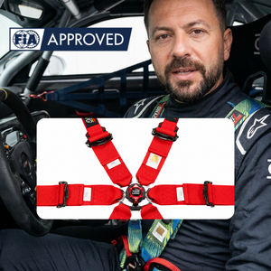 เข็มขัดนิรภัยสำหรับรถแข่ง TBRACING SPORT แบบ 6 จุด มาตรฐาน FIA พร้อมสายรัดแบบดึงขึ้นและระบบล็อคแบบอลูมิเนียม - Product Image 4